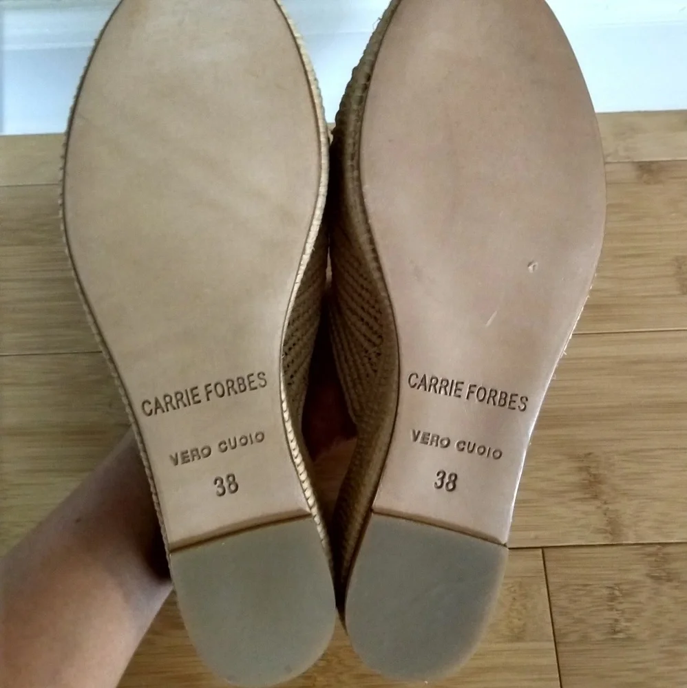 Woven Platform Wedge Slide - Cream